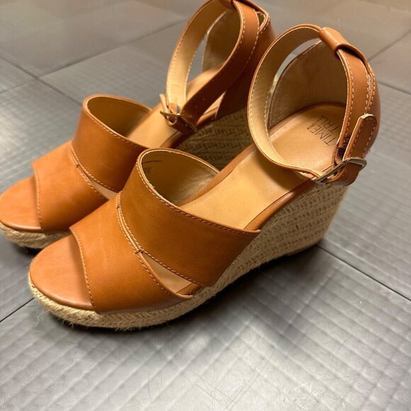 TIME & TRU WOMENS CAMEL TAN WEDGE SHOES SIZE 8.5M - Picture 8 of 10